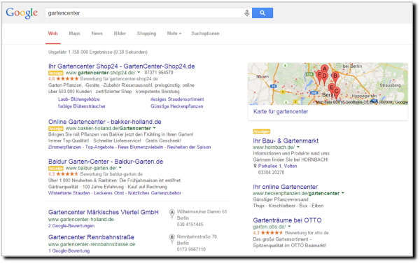 Google SERP bis ca. April 2016