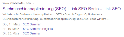 Ausschnitt aus einer SERP im März 2021