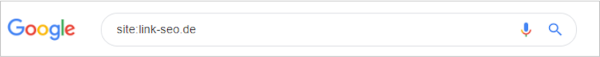 Der Operator site: in der Google Suche - wirkt wie ein Befehl nur die Seiten dieser Domain anzuzeigen.